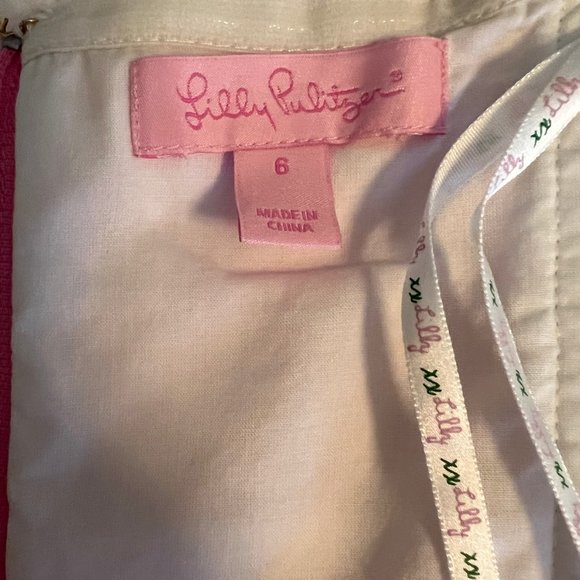 Lilly Pulitzer Pink Bowen Bodice Lace Mini Dress - Picture 2 of 5